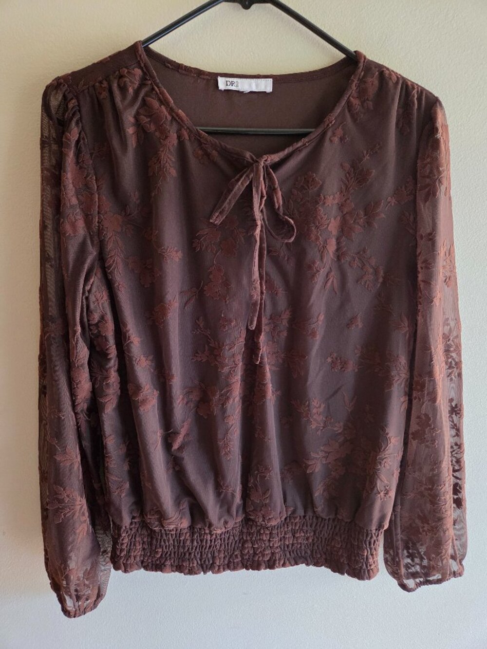 Women's Blouse, Chocolate Brown, Long Sleeve
